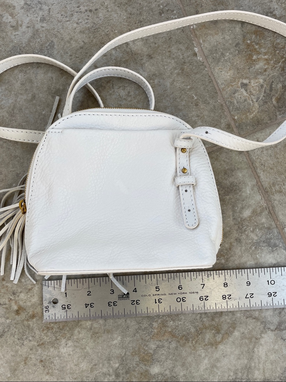 Hobo brand White Leather Crossbody Bag with Fringe Detail - Picture 6 of 7